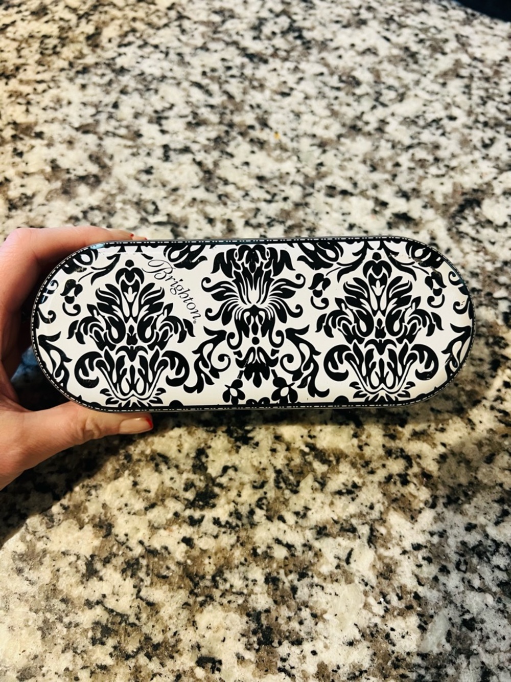 Brighton Black and White Damask Glasses Case